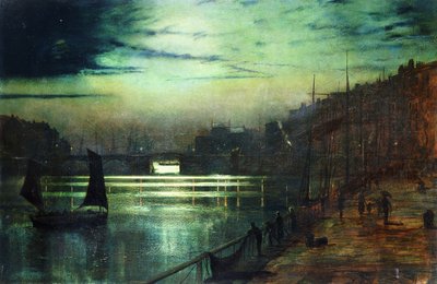 Światła portowe, Whitby, autorstwa John Atkinson Grimshaw