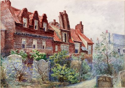 Domy przy Silver Street z cmentarza All Saints, Newcastle upon Tyne, 1886 kolor nadwozia, ołówek i toaleta na papierze autorstwa John Atlantic Stephenson