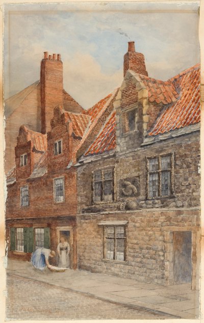 The Dolphin House, Low Friar Street, Newcastle upon Tyne (akwarela, ołówek i wc na papierze) autorstwa John Atlantic Stephenson