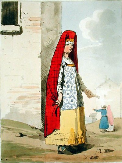 Żona kupca, akwaforta wykonana przez artystę, wyd. 1804 (zob. też 169211) autorstwa John Augustus Atkinson