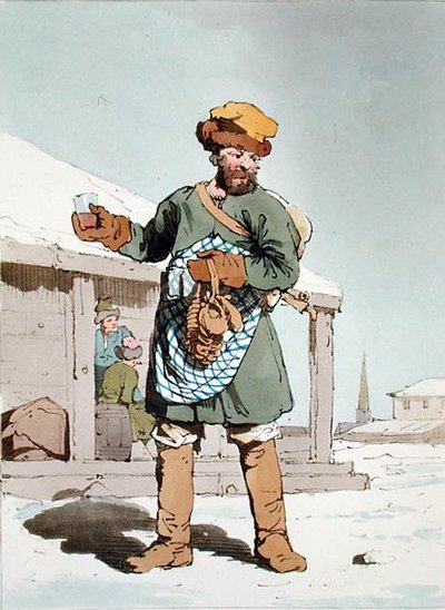 Zbitenshik, sztychowany przez artystę, wydany 1804 (kolor lito) autorstwa John Augustus Atkinson