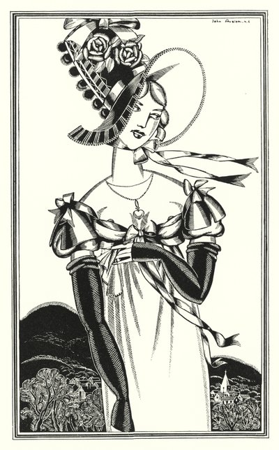 Ilustracja do Don Juana autorstwa Lorda Byrona: Czapka, którą noszą osoby płci pięknej (lito) autorstwa John Austen