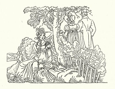Ilustracja do Persuasian Jane Austen (kolor lito) autorstwa John Austen