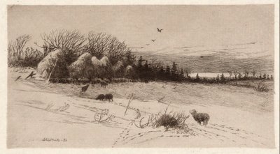 Owce w śniegu autorstwa John Austin Sands Monks
