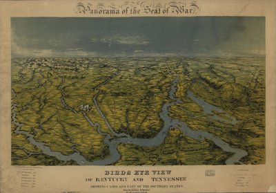 Widok z lotu ptaka na Kentucky i Tennessee pokazujący Kair i część południowych stanów. LOC 99447069 autorstwa John Bachmann