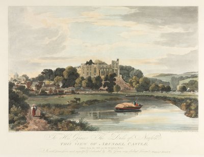 Ten widok zamku Arundel, 1819. autorstwa John Baily