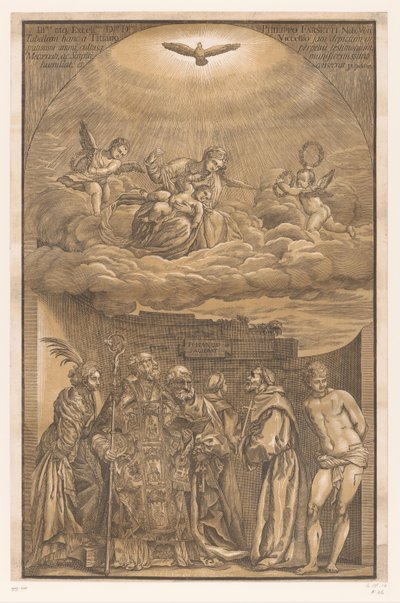 Maryja w obłokach i sześciu świętych Dzieła sztuki mistrzów weneckich (tytuł serii) Selectora opery (tytuł serii) autorstwa John Baptist Jackson