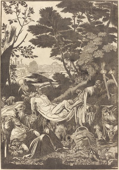 Złożenie do grobu [rekto] autorstwa John Baptist Jackson after Jacopo Bassano