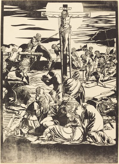 Ukrzyżowanie [płyta środkowa] autorstwa John Baptist Jackson after Jacopo Tintoretto