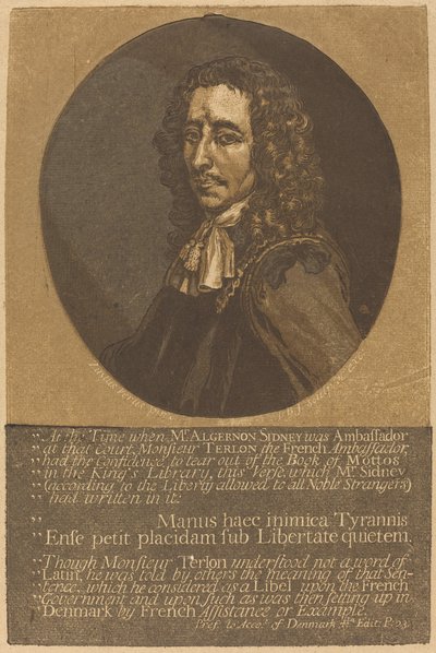 Algernon Sidney autorstwa John Baptist Jackson after Justus van Verus