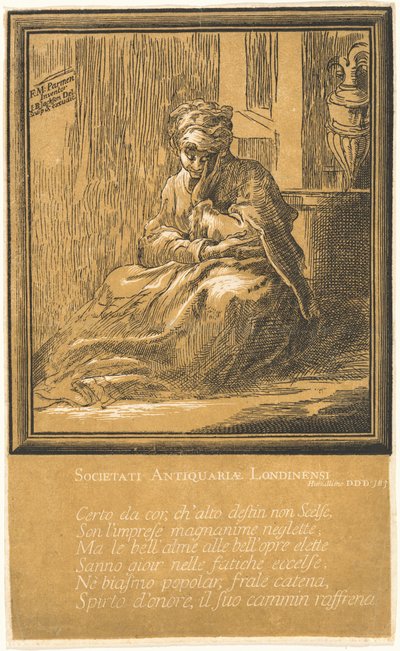 Kobieta medytująca autorstwa John Baptist Jackson, after Parmigianino