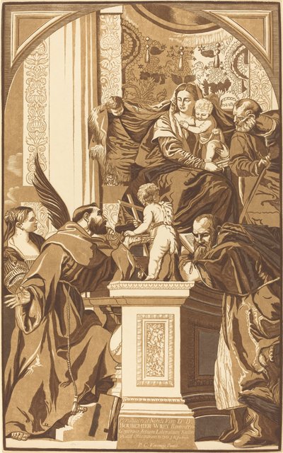 Święta Rodzina i Czterech Świętych autorstwa John Baptist Jackson after Veronese