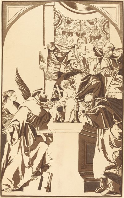 Święta Rodzina i Czterech Świętych autorstwa John Baptist Jackson after Veronese