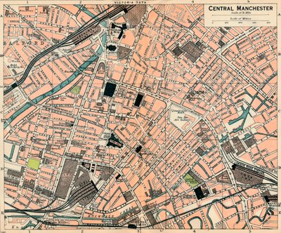 Centralny Manchester, XX wiek autorstwa John Bartholomew