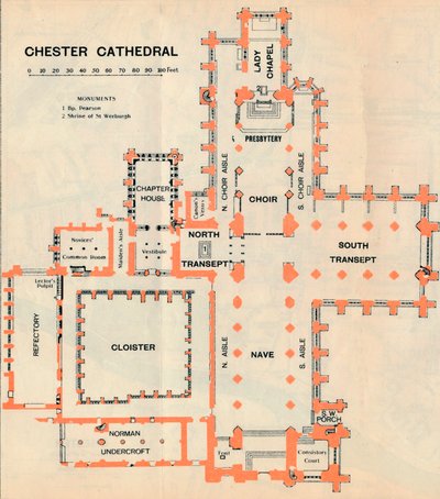 Katedra w Chester, XX wiek autorstwa John Bartholomew