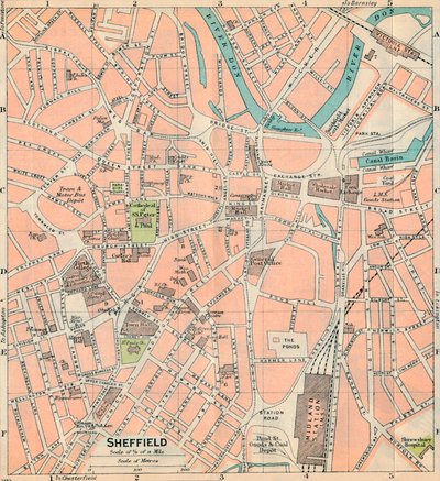 Sheffield, XX wiek autorstwa John Bartholomew