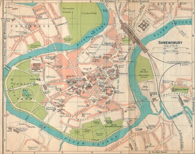 Shrewsbury, XX wiek autorstwa John Bartholomew