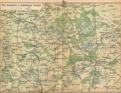 Dukeries i las Sherwood, XX wiek autorstwa John Bartholomew