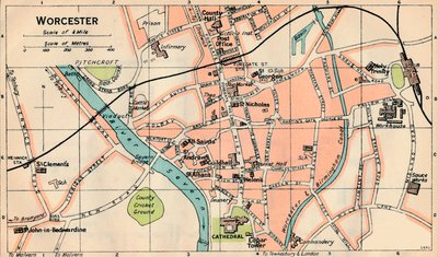 Worcester, XX wiek autorstwa John Bartholomew