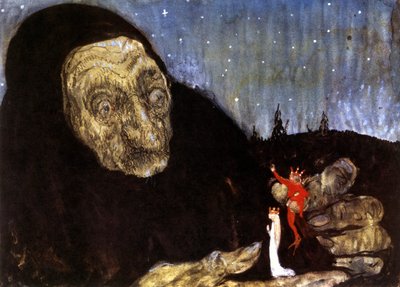 Czarodziejka i królewskie dzieci, 1909 autorstwa John Bauer