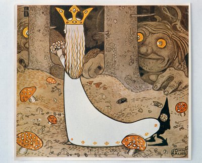 Księżniczka i troll. Spośród elfów i trolli, 1913 autorstwa John Bauer