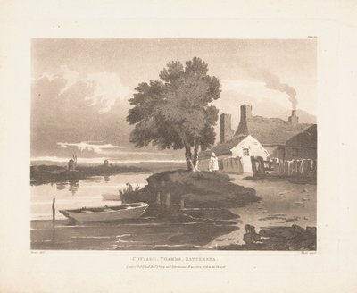 Chałupa, Tamiza, Battersea autorstwa John Bluck