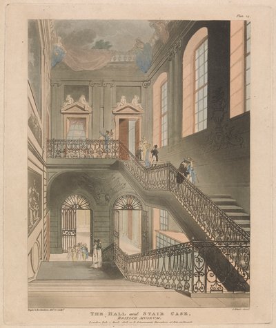 Hall i klatka schodowa, British Museum autorstwa John Bluck