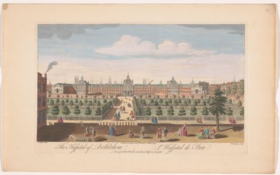 Widok na Bethlem Royal Hospital w Londynie Szpital Betlejemski (tytuł na obiekcie) autorstwa John Bowles
