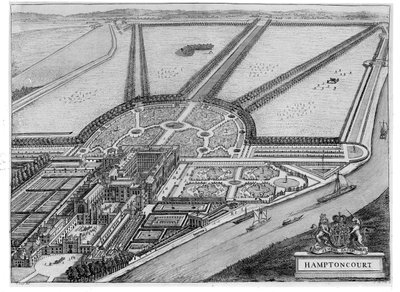 Pałac Hampton Court, ok. 1714-16 autorstwa John Bowles