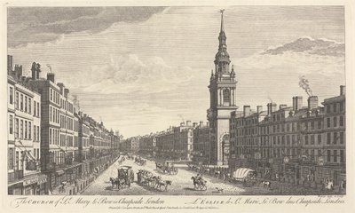 Kościół St. Mary le Bow w Cheapside London autorstwa John Bowles