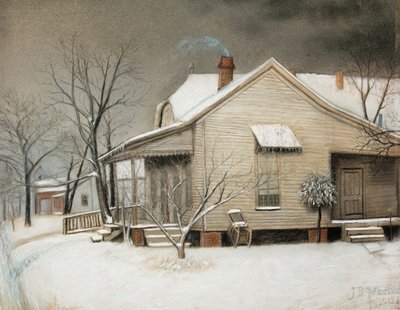 East Dallas House w Snow autorstwa John Breckinridge Martin