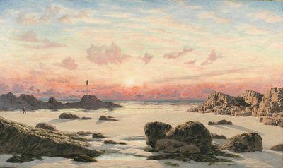 Bude Sands o zachodzie słońca, 1874 autorstwa John Brett