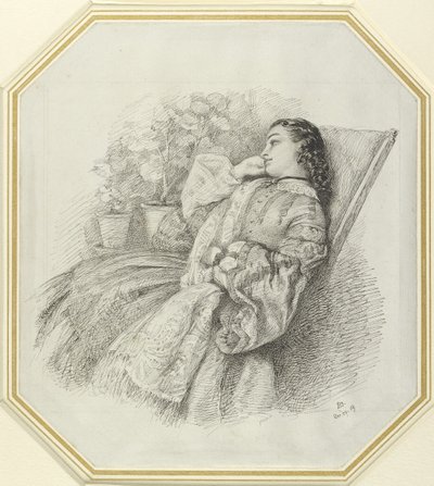 Georgina Hannay, 1859 (długopis i czarny tusz na białym papierze) autorstwa John Brett