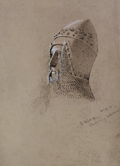 Czarny Książę (1330-76), 13 grudnia 1859 (pióro i atrament na papierze) autorstwa John Brett