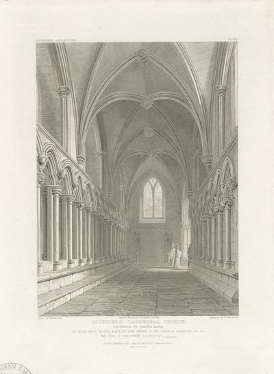 Wnętrze katedry w Lichfield - przedsionek kapitularza: rycina, bd [ok. 1819] (druk) autorstwa John Britton