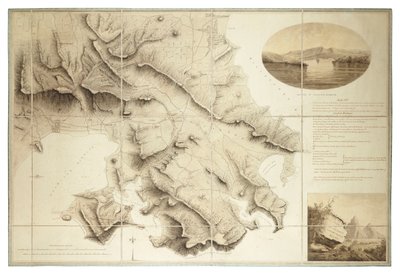 Plan okolic English Harbour, Antigua, ok. 1782 r. (tusz i pył, segmenty i tło) autorstwa John Brown