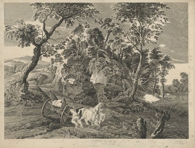 Krajobraz z wozem autorstwa John Browne after Sir Peter Paul Rubens