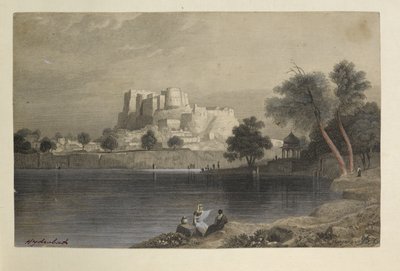 Hyderabad (kolorowy grawerunek) autorstwa John Browning Bellasis