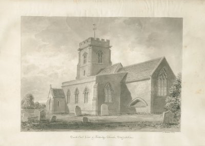 Kościół Aldridge: rysunek w sepii, 1847 autorstwa John Buckler