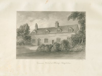 Aldridge Grammar School: rysunek w sepii, 1847 autorstwa John Buckler