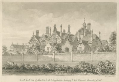 Barton pod Needwood - "Barton Hall" : rysunek w sepii, 1839 autorstwa John Buckler
