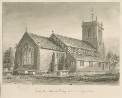 Kościół Betley: rysunek w sepii, 1840 autorstwa John Buckler