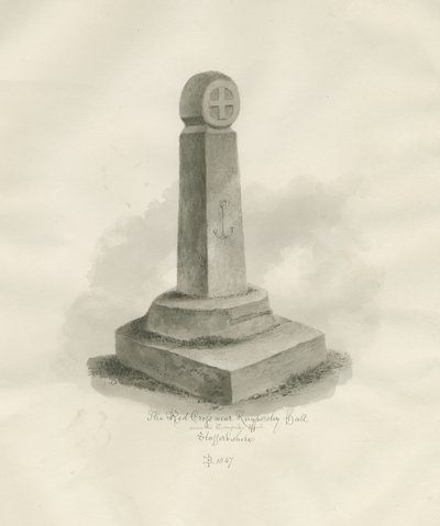 Biddulph - "Czerwony Krzyż" : rysunek w sepii, 1847 autorstwa John Buckler
