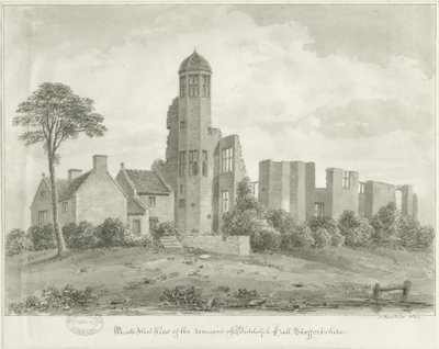 Biddulph Hall (stary): rysunek w sepii autorstwa John Buckler