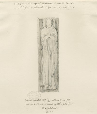 Kościół w Blithfield - monumentalny wizerunek: podbarwiony rysunek, 1823 autorstwa John Buckler