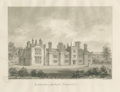 Sala Blithfield: rysunek w sepii, 1823 autorstwa John Buckler