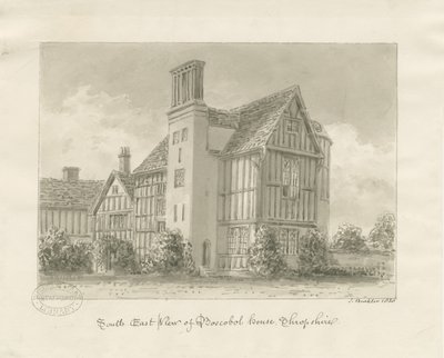 Boscobel House: pranie w sepii autorstwa John Buckler