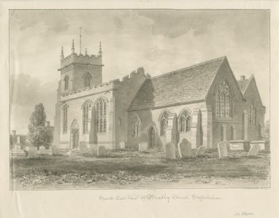 Bradley Church: rysunek w sepii, 1842 autorstwa John Buckler
