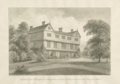 Broughton Hall: rysunek w sepii, 1848 autorstwa John Buckler