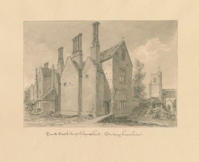 Buckinghamshire - Chenies Hall: rysunek w sepii autorstwa John Buckler